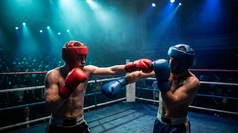 Sparing bokserski w ringu, zajęcia boksu Gorzów