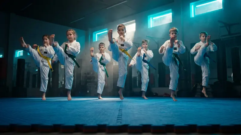 Dzieci na treningu taekwon-do ITF w Gorzowie Wielkopolskim